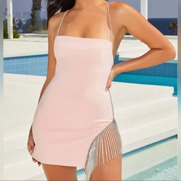 NWT OH POLLY PINK DRESS UK 8 - Picture 1 of 5